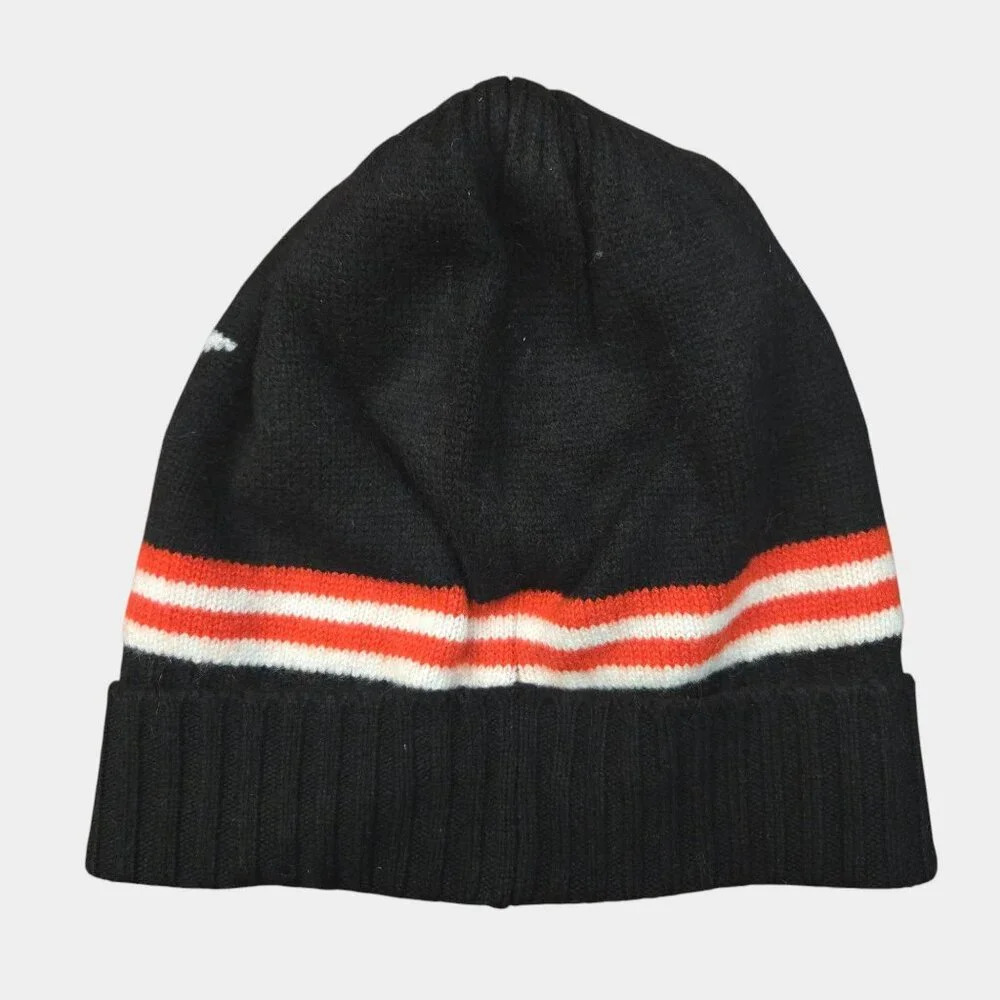 Minnie Rose Cashmere Beanie SKI Striped & Stars Black Winter Gorpcore NWT